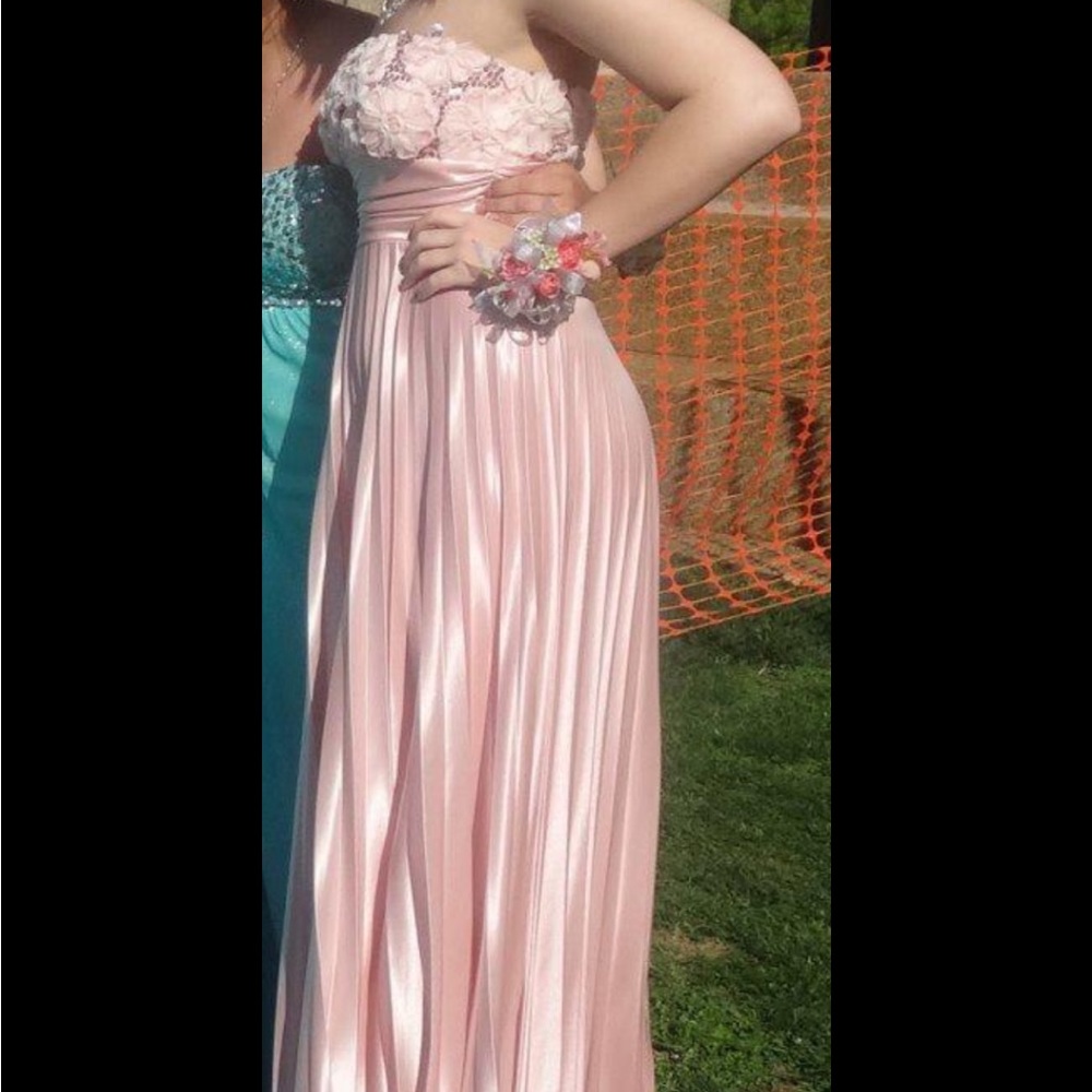 ♥️ 5x15 Peach sequin long party dress
